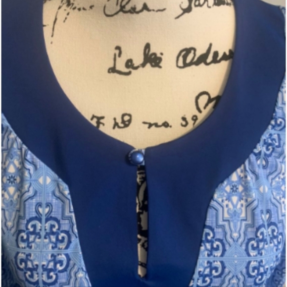 NWT Cabana Life Long Tunic with 3/4 sleeves in Blue, Size Small - Picture 4 of 7
